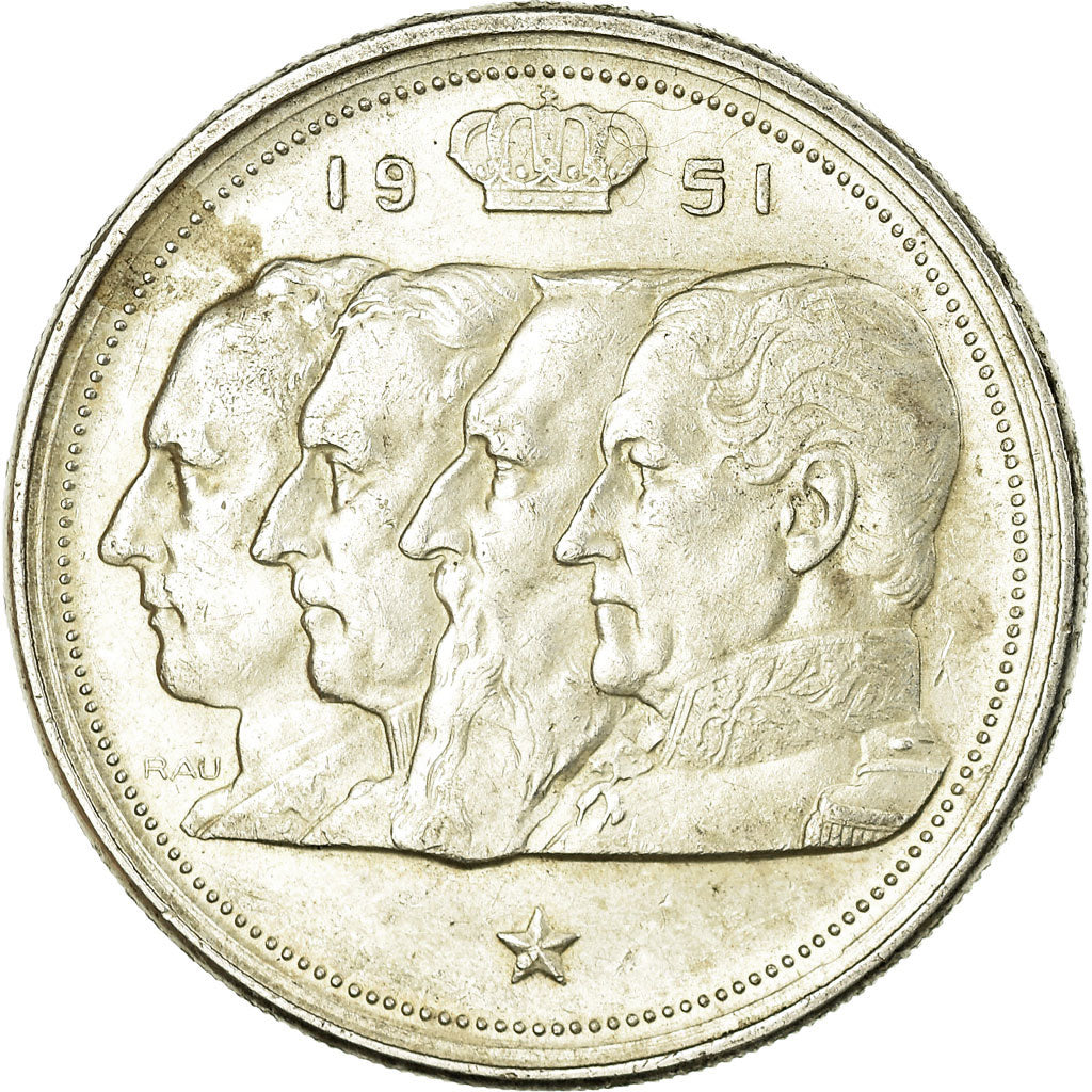 Coin, Belgium, 100 Francs, 100 Frank, 1951, AU(50-53), Silver, KM:139.1