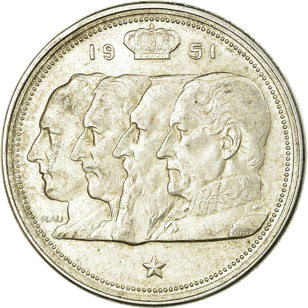 Coin, Belgium, 100 Francs, 100 Frank, 1951, EF(40-45), Silver, KM:139.1