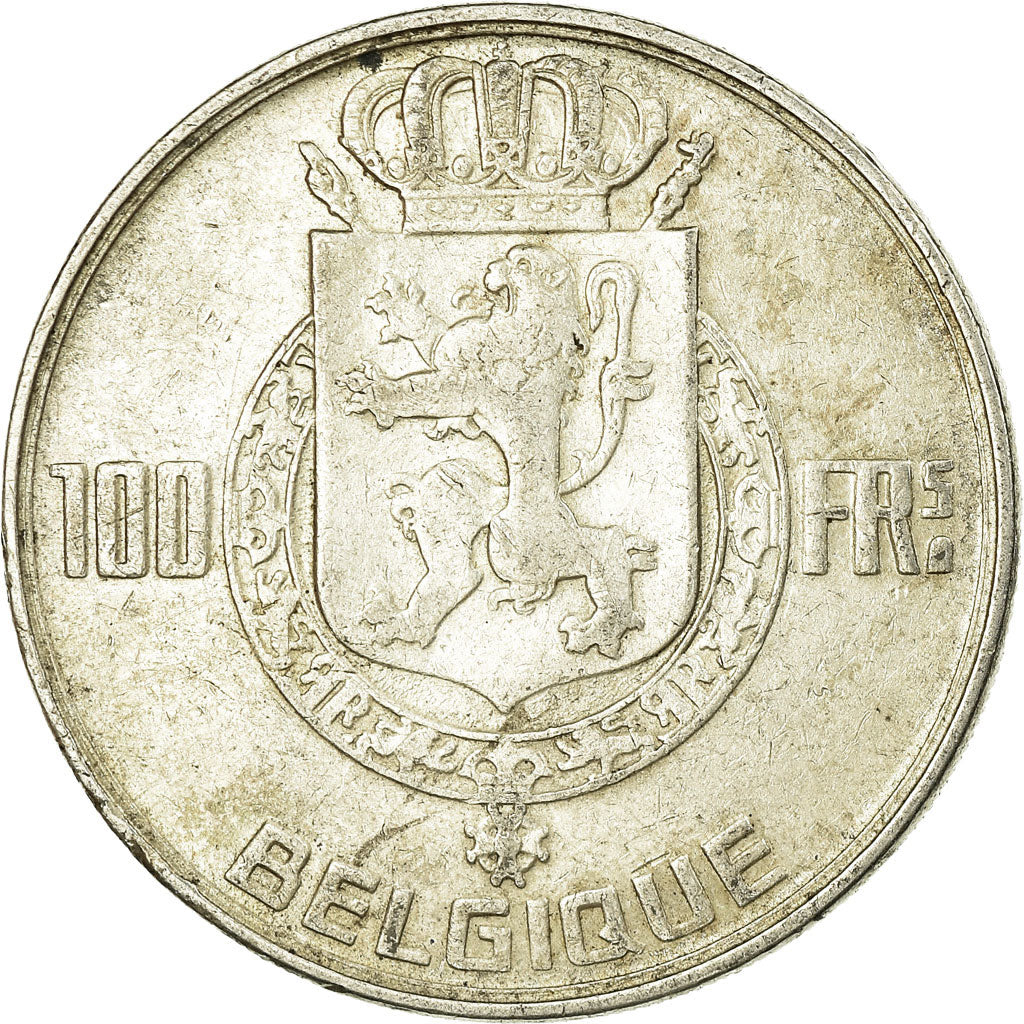 Coin, Belgium, 100 Francs, 100 Frank, 1948, EF(40-45), Silver, KM:138.1