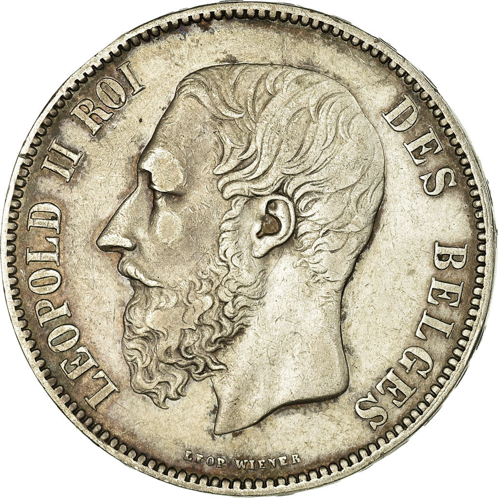Coin, Belgium, Leopold II, 5 Francs, 5 Frank, 1873, EF(40-45), Silver, KM:24
