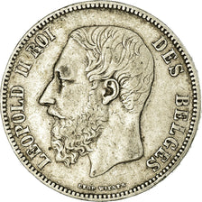 Coin, Belgium, Leopold II, 5 Francs, 5 Frank, 1867, EF(40-45), Silver, KM:24