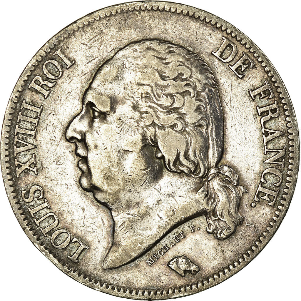Coin, France, Louis XVIII, 5 Francs, 1822, Paris, EF(40-45), KM 711.1