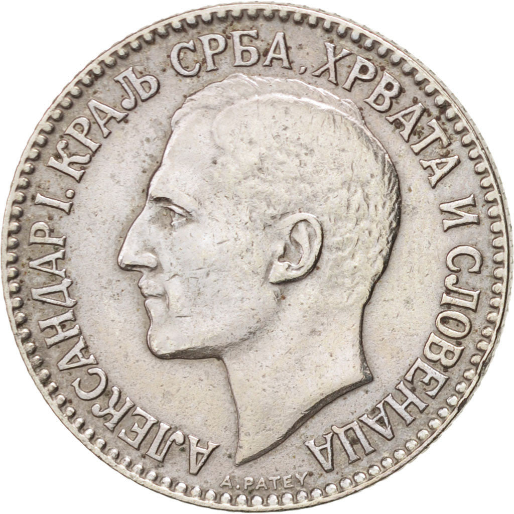 Coin, Yugoslavia, Alexander I, 2 Dinara, 1925, EF(40-45), Nickel-Bronze, KM:6