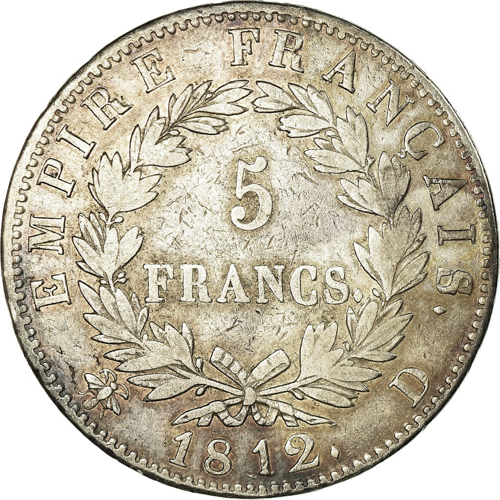 Coin, France, Napoléon I, 5 Francs, 1812, Lyon, EF(40-45), Silver, KM:694.5