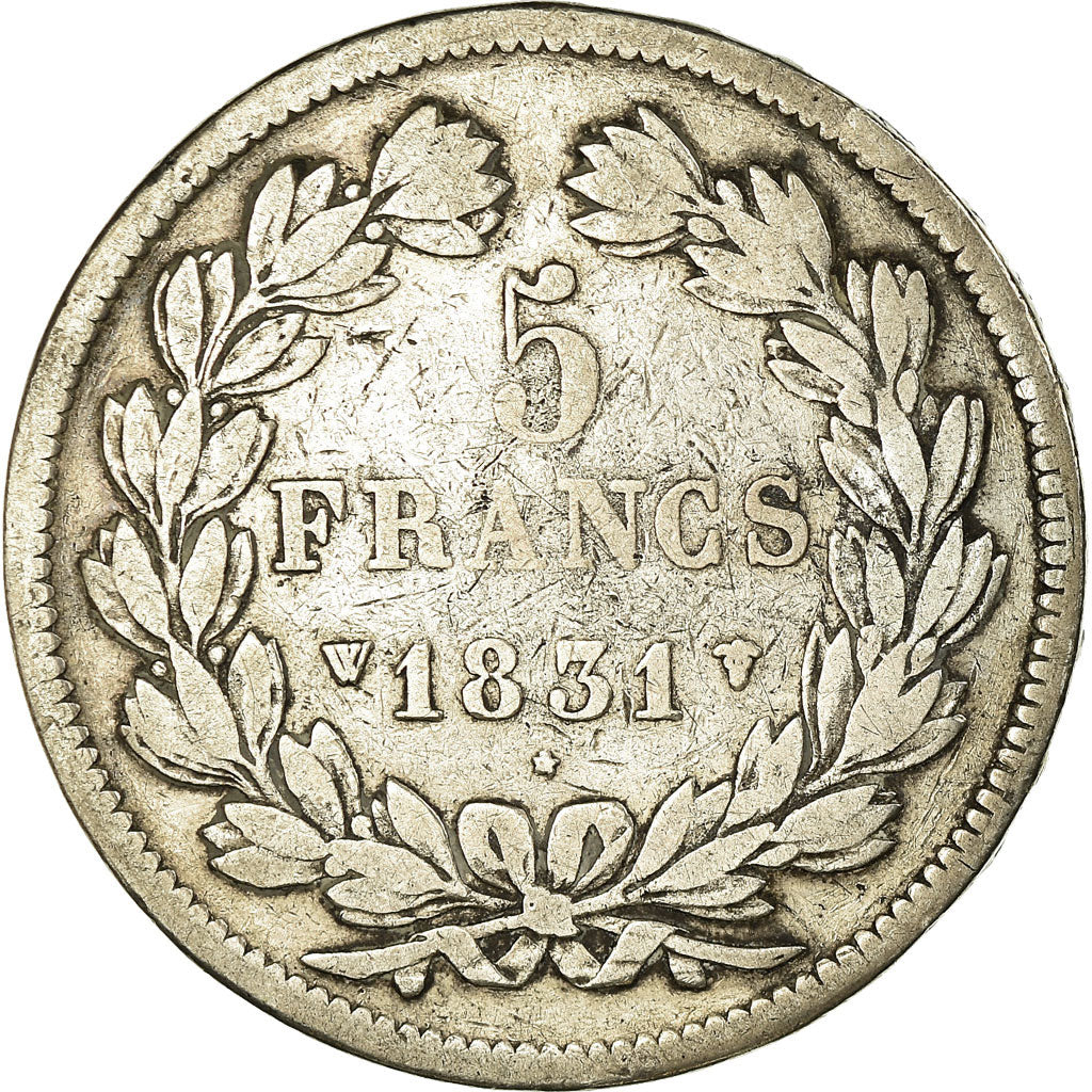 Moneta, Francia, Louis-Philippe, 5 Francs, 1831, Lille, MB, Argento, KM:745.13