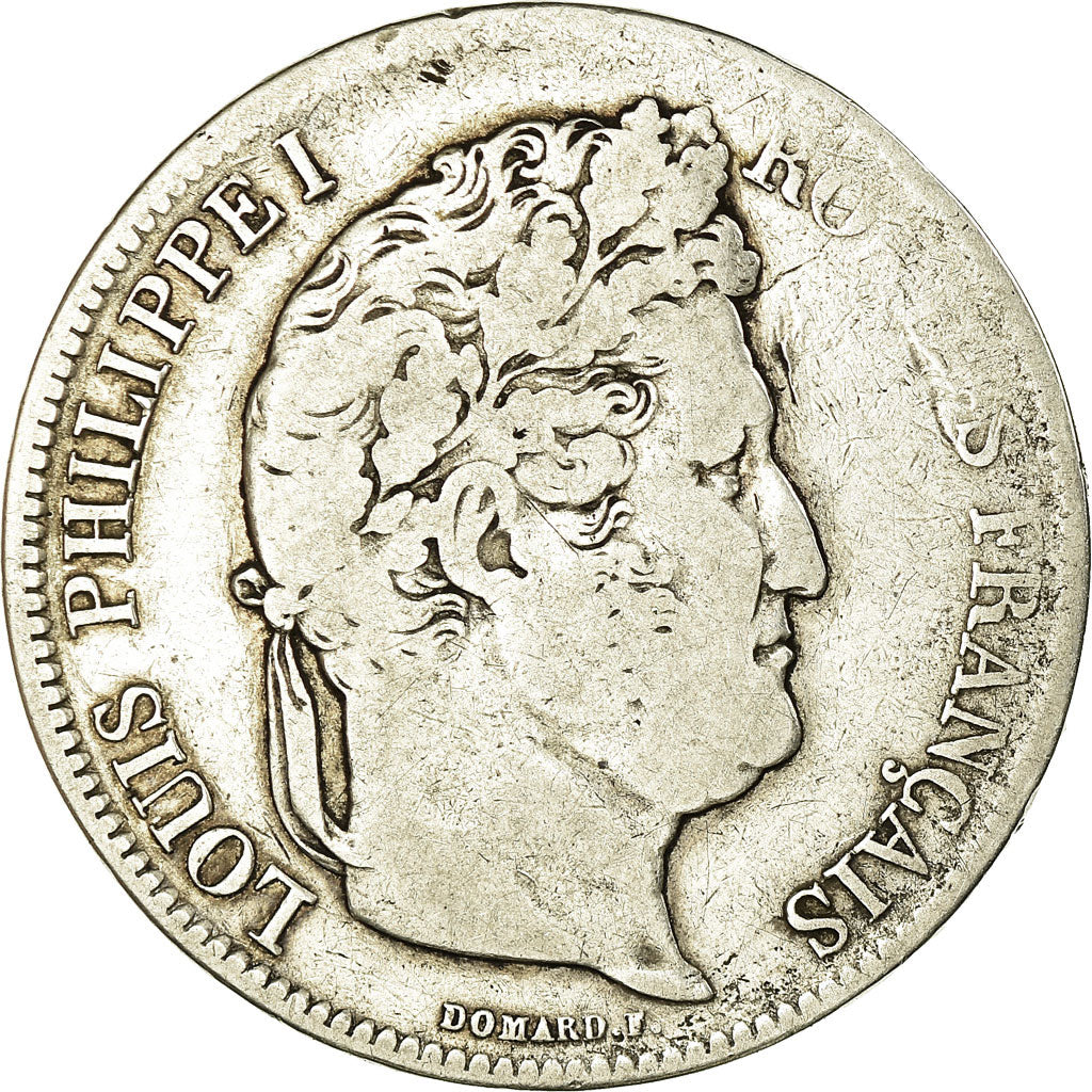 Moneta, Francia, Louis-Philippe, 5 Francs, 1833, Marseille, MB, Argento
