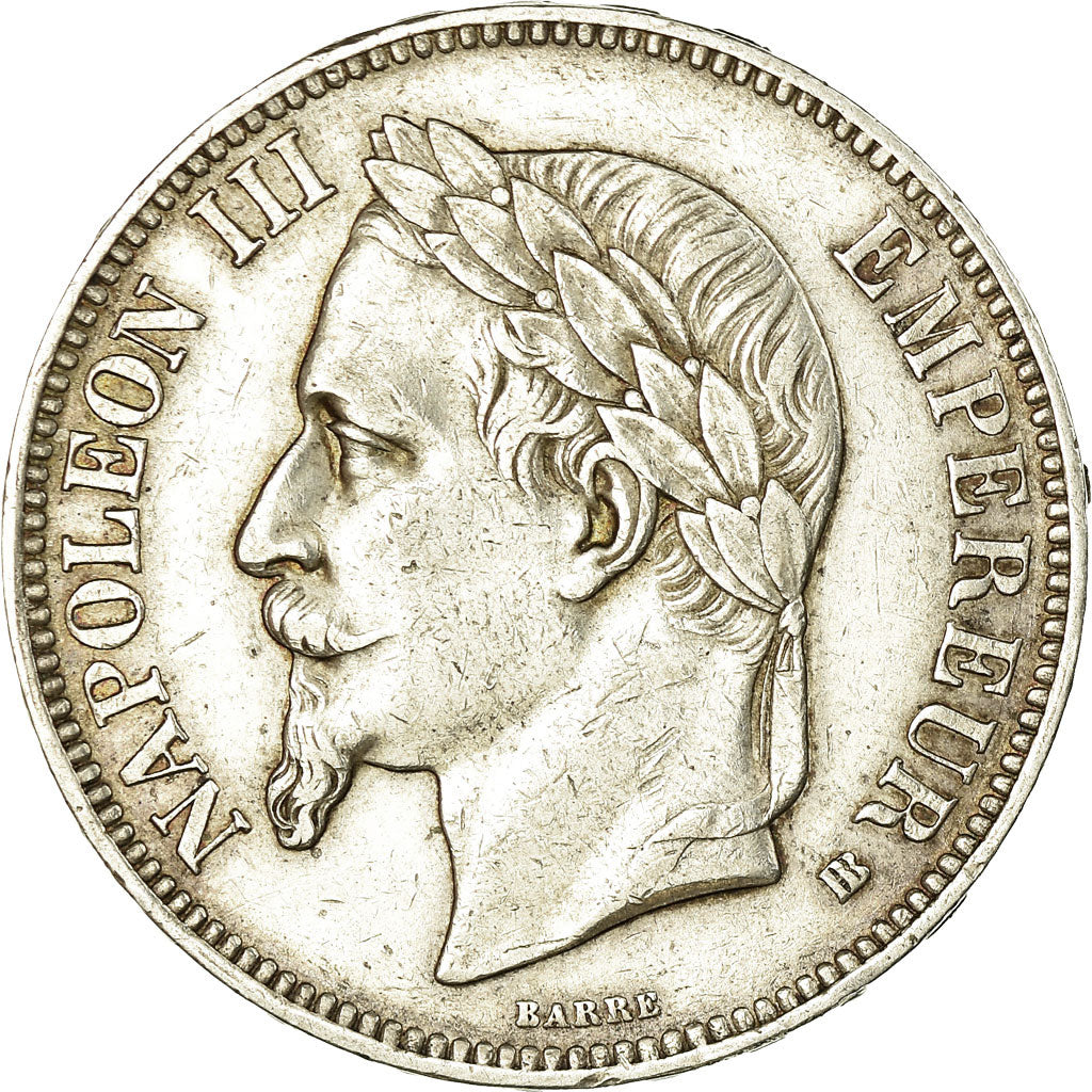 Moneta, Francja, Napoléon III, 5 Francs, 1867, Strasbourg, EF(40-45), Srebro