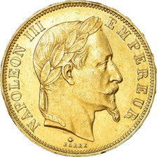 Moneda, Francia, Napoleon III, 50 Francs, 1862, Paris, MBC+, Oro