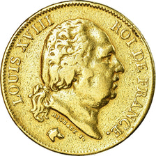 Coin, France, Louis XVIII, 40 Francs, 1816, Lille, VF(30-35), Gold, KM 713.6