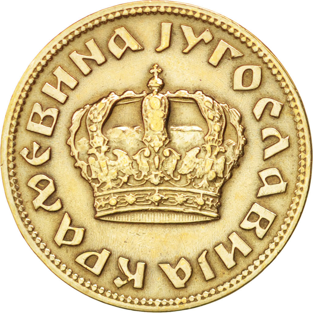 Iugoslavia, Petar II, 2 Dinara, 1938, BB+, Alluminio-bronzo, KM:20