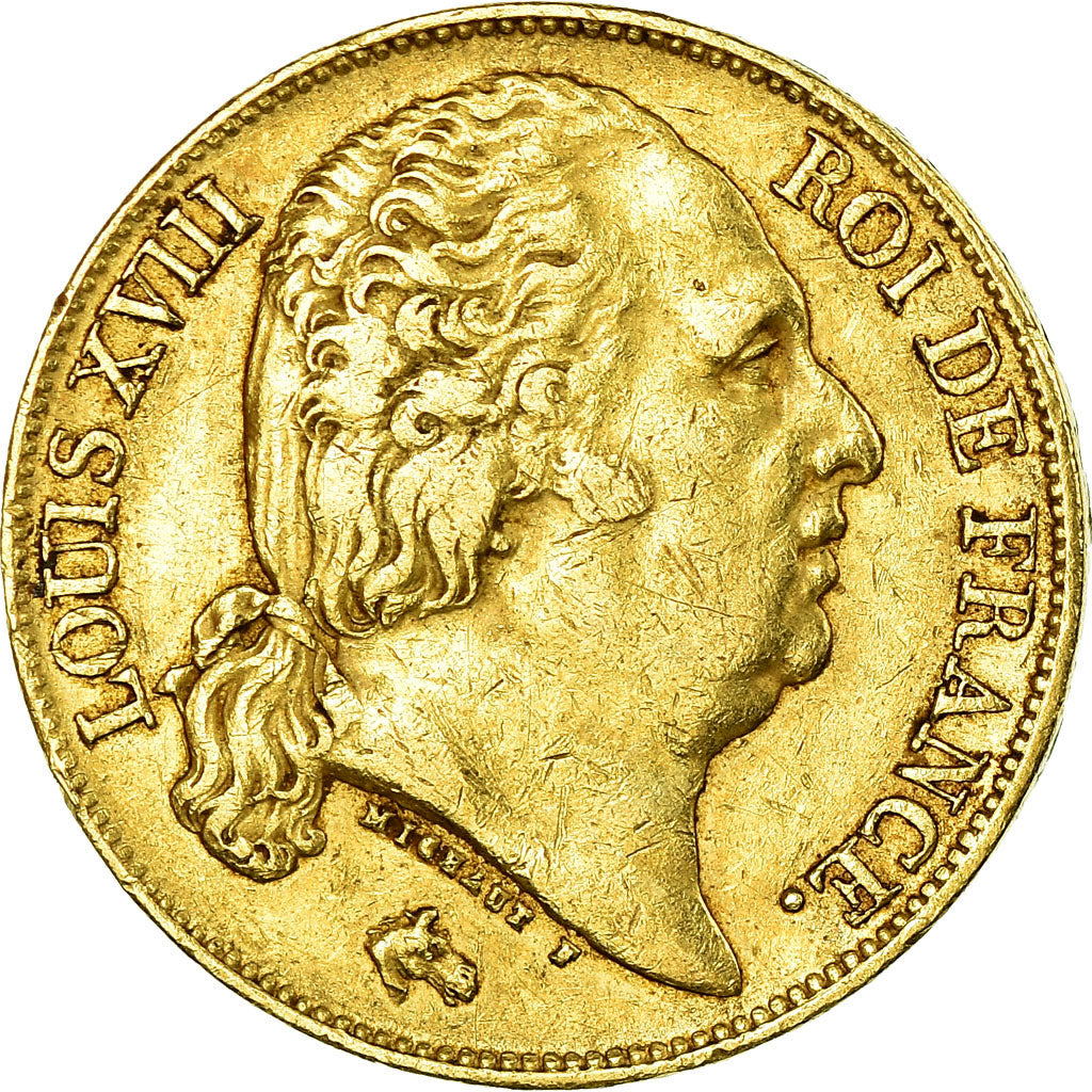 Monnaie, France, Louis XVIII, 20 Francs, 1816, Paris, TTB, Or, Gad 1028