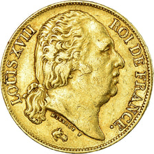 Monnaie, France, Louis XVIII, 20 Francs, 1816, Paris, TTB, Or, Gad 1028