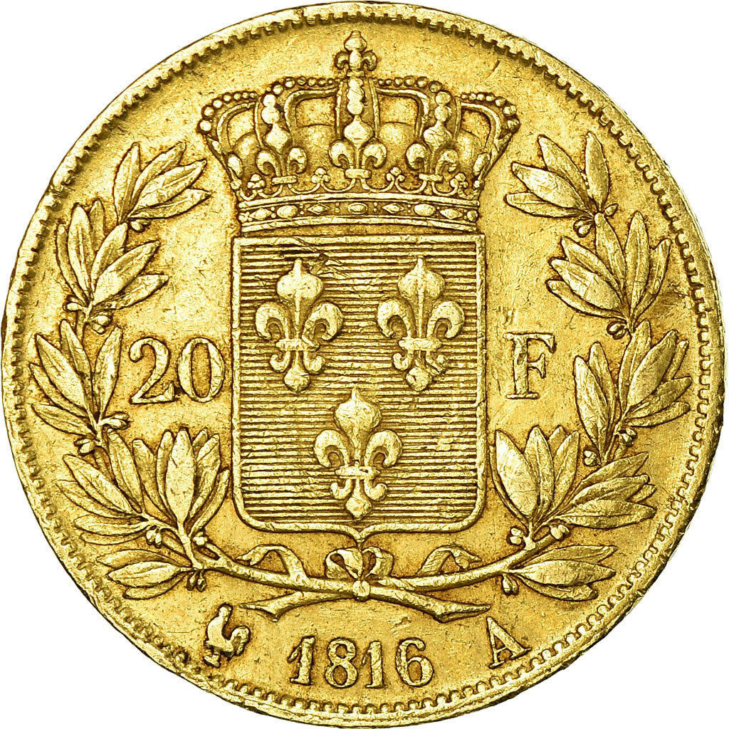 Monnaie, France, Louis XVIII, 20 Francs, 1816, Paris, TTB, Or, Gad 1028
