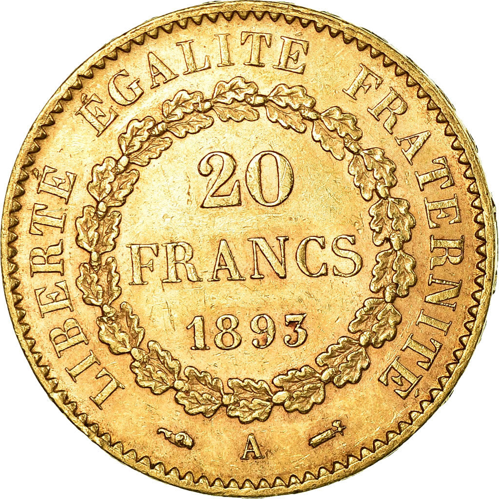 Münze, Frankreich, Génie, 20 Francs, 1893, Paris, SS+, Gold, KM:825