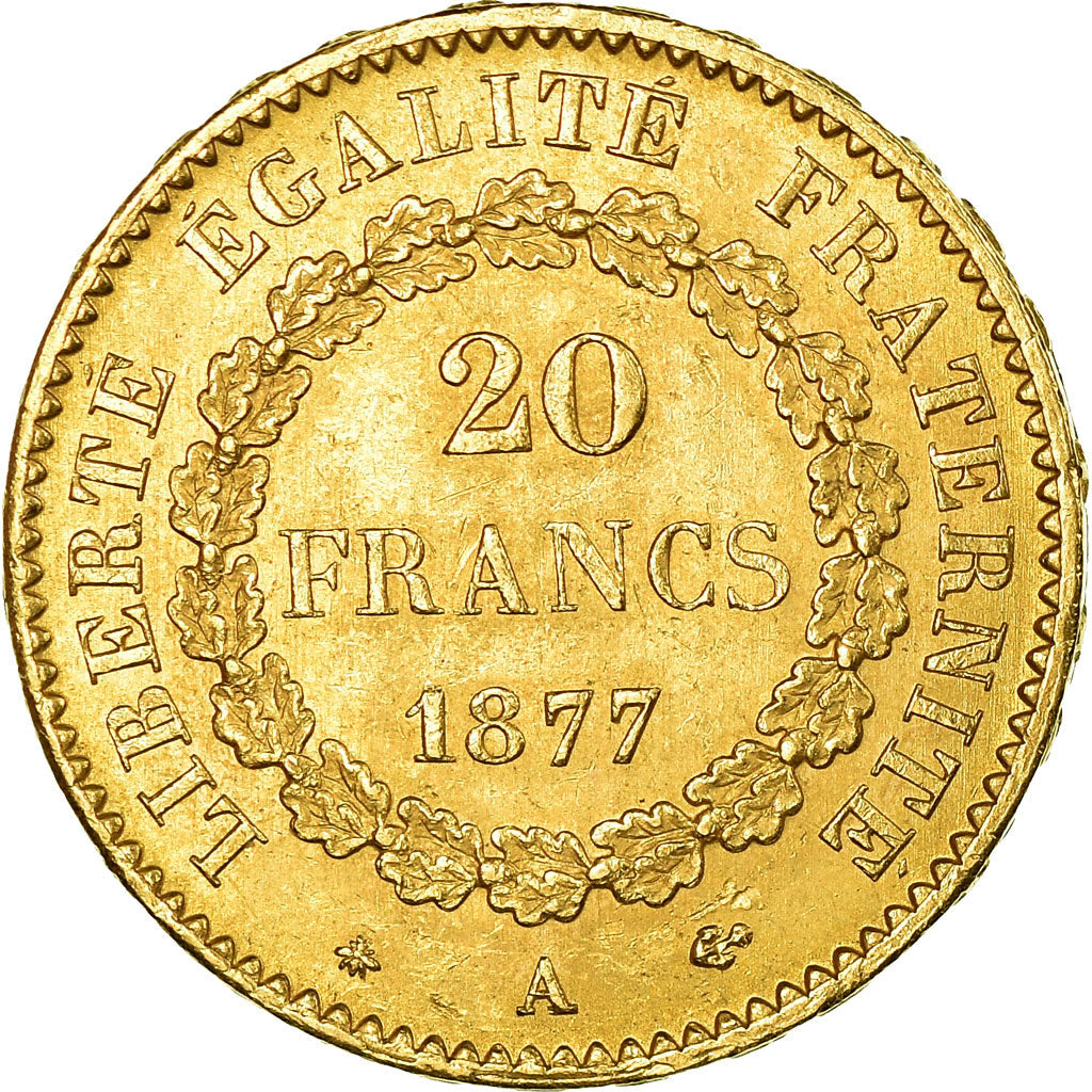 Monnaie, France, Génie, 20 Francs, 1877, Paris, TTB+, Or, Gadoury:1063, KM:825