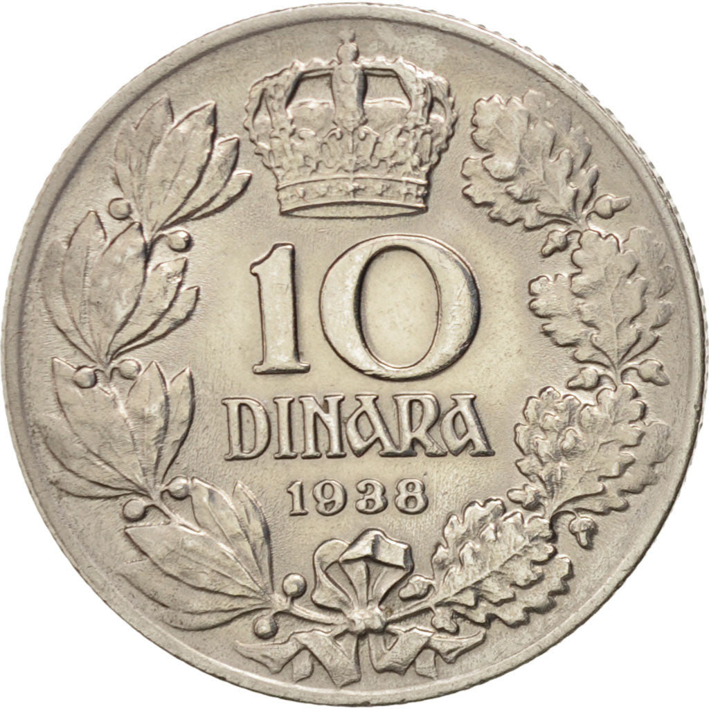 Iugoslavia, Petar II, 10 Dinara, 1938, SPL-, Nichel, KM:22