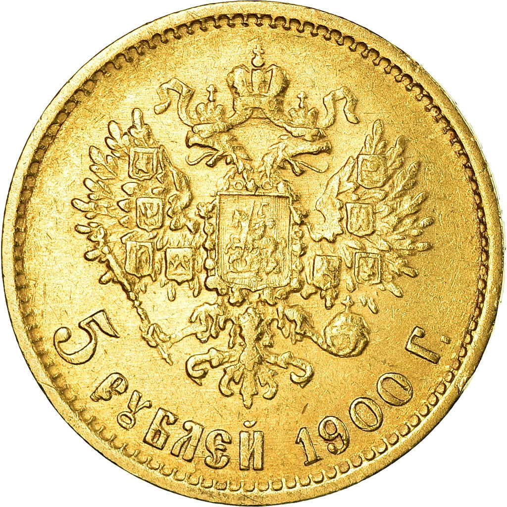 Moneta, Russia, Nicholas II, 5 Roubles, 1900, St. Petersburg, AU(50-53), Złoto