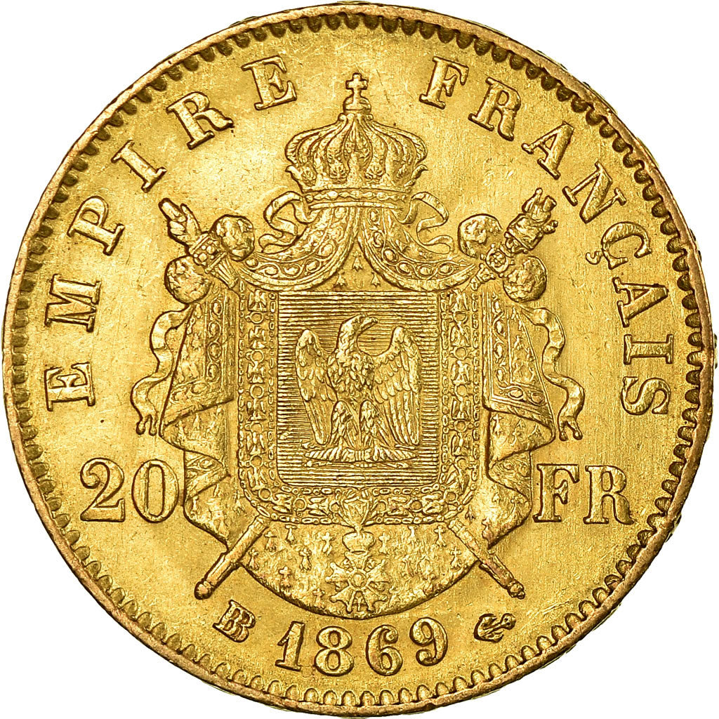 Monnaie, France, Napoleon III, 20 Francs, 1869, Strasbourg, TTB+, Or, Gad 1062