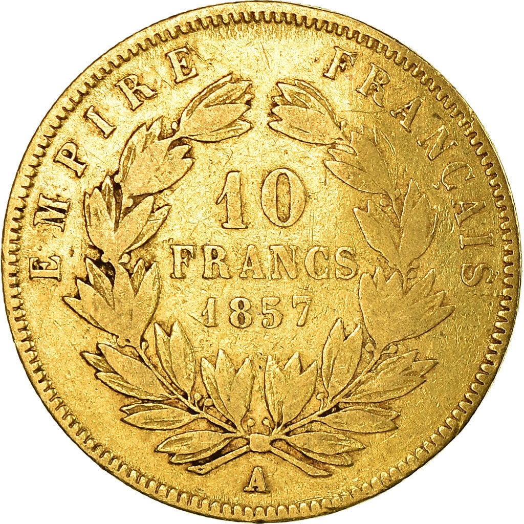 Moneta, Francja, Napoleon III, 10 Francs, 1857, Paris, VF(30-35), Gold
