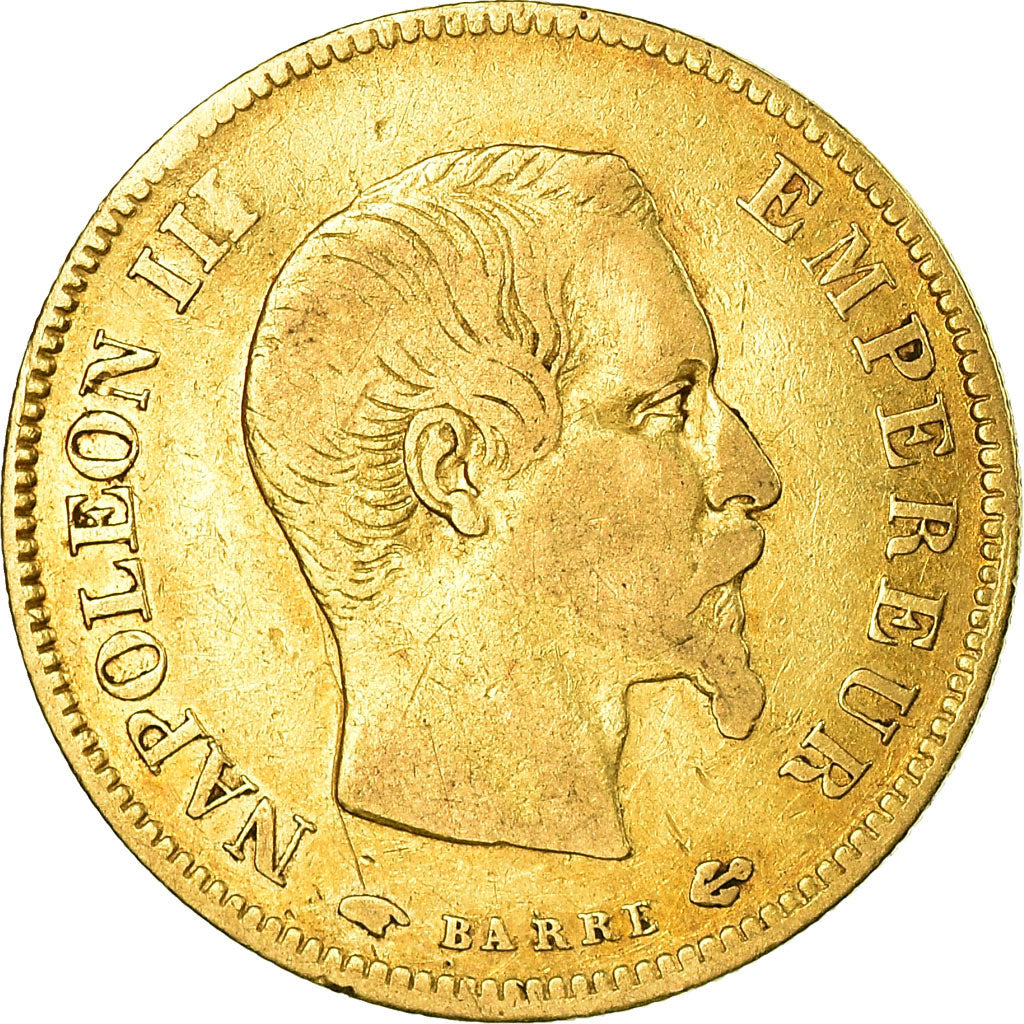 Coin, France, Napoleon III, 10 Francs,1856, Paris, VF(30-35), Gold, KM 784.3