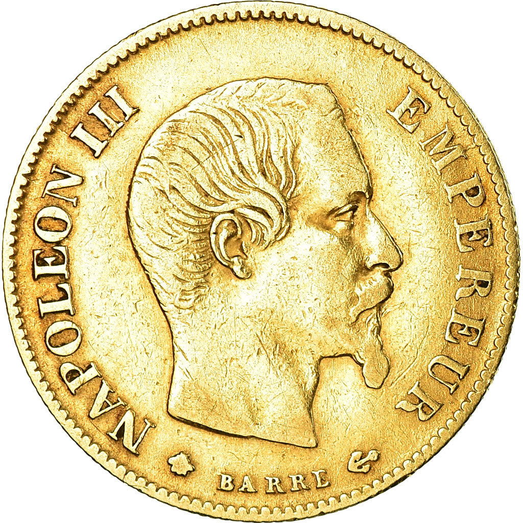 Coin, France, Napoleon III, 10 Francs, 1860, Strasbourg, VF(30-35),Gold,KM 784.4