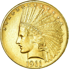 Coin, United States, Indian Head, $10, 1911, Philadelphia, AU(55-58), Gold