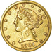 Moneta, Stati Uniti, Coronet Head, $5, 1901, San Francisco, BB+, Oro