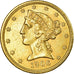 Monnaie, États-Unis, Coronet Head, $5, 1906, Philadelphie, TTB+, Or