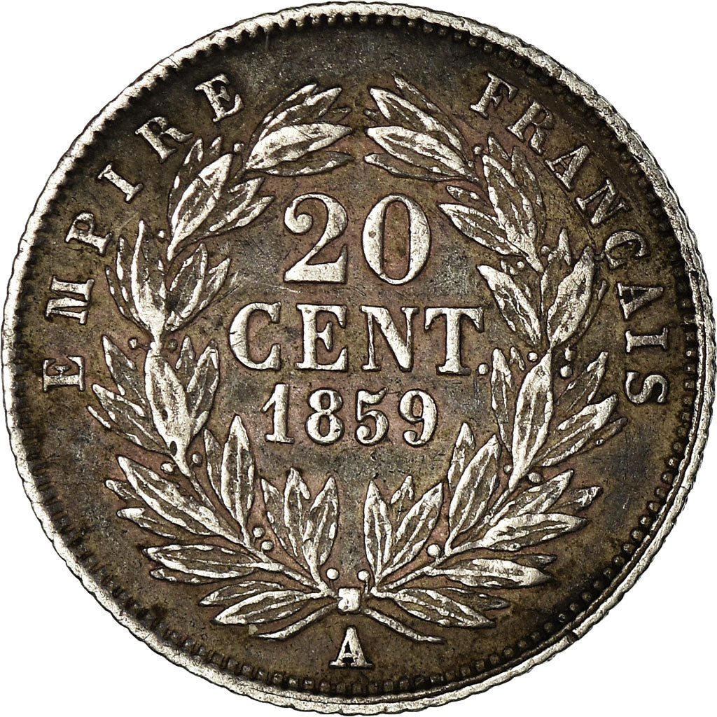 Coin, France, Napoleon III, 20 Centimes, 1859, Paris, VF(30-35), KM 778.1