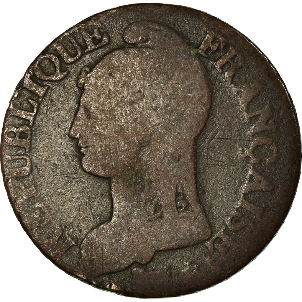 Moeda, França, Dupré, 5 Centimes, AN 9, Lyon, F(12-15), Bronze, KM:640.5