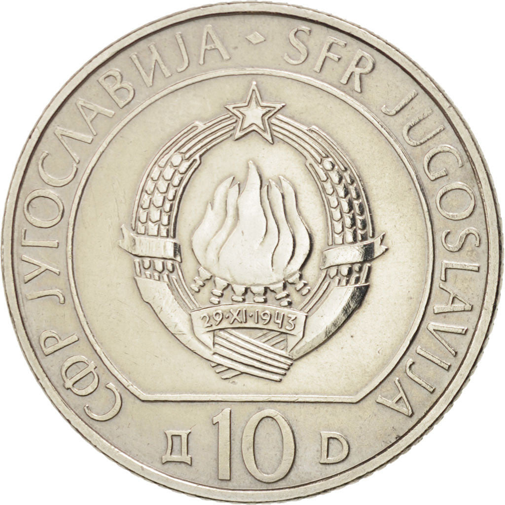 Moneta, Iugoslavia, 10 Dinara, 1983, SPL-, Rame-nichel, KM:96