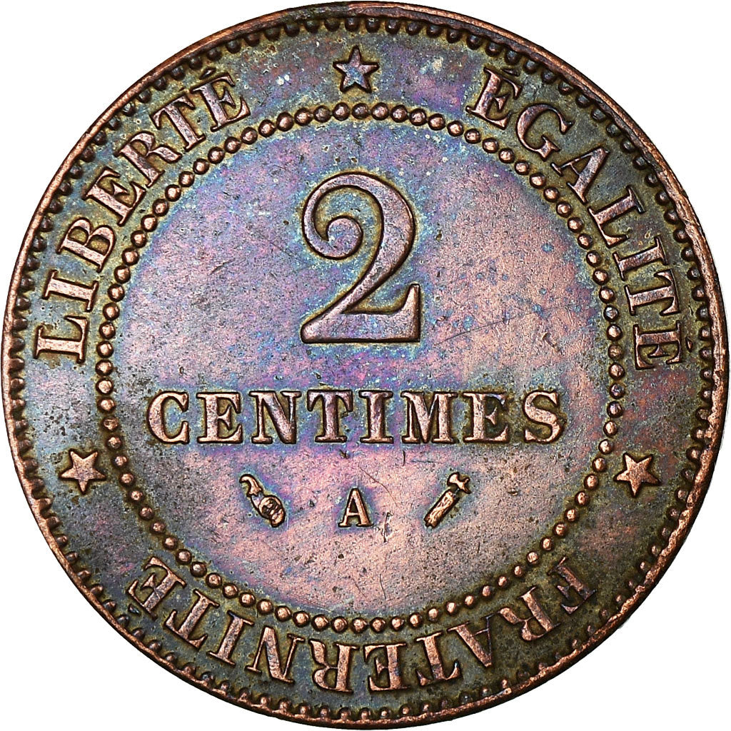 Coin, France, Cérès, 2 Centimes, 1891, Paris, EF(40-45), Bronze, KM:827.1