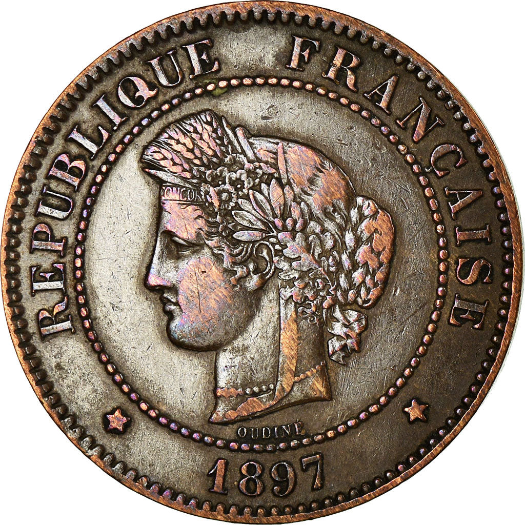 Coin, France, Cérès, 5 Centimes, 1897, Paris, EF(40-45), Bronze, KM:821.1