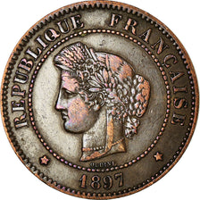 Coin, France, Cérès, 5 Centimes, 1897, Paris, EF(40-45), Bronze, KM:821.1