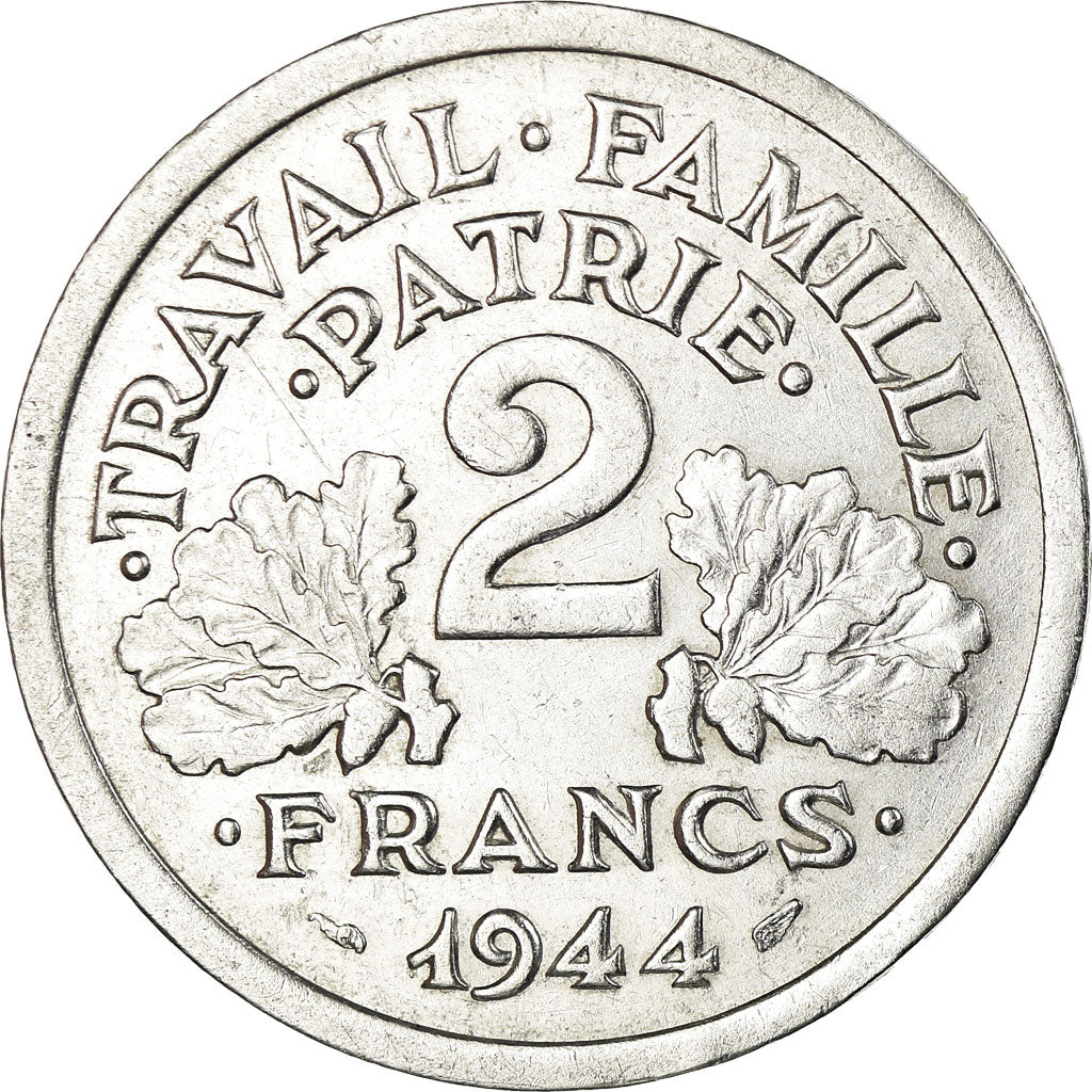 Münze, Frankreich, Bazor, 2 Francs, 1944, Castelsarrasin, SS+, Aluminium