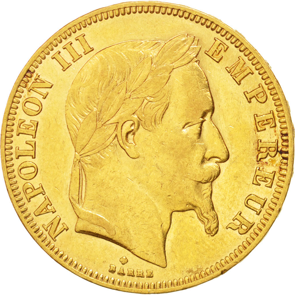 FRANCE, Napoléon III, 50 Francs, 1862, Strasbourg, KM #804.2, AU(50-53), Gold, G