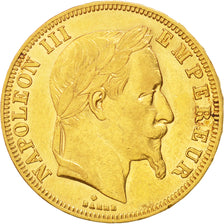 France, Second Empire, 50 Francs or Napoléon III 1862 BB (Strasbourg), KM 804.2