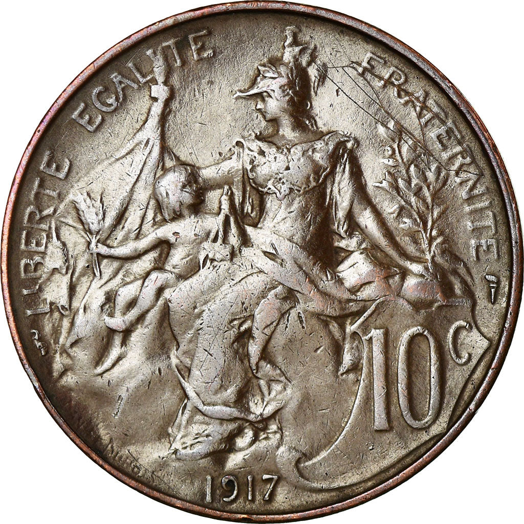 Coin, France, Dupuis, 10 Centimes, 1917, Paris, AU(50-53), Bronze, KM:843