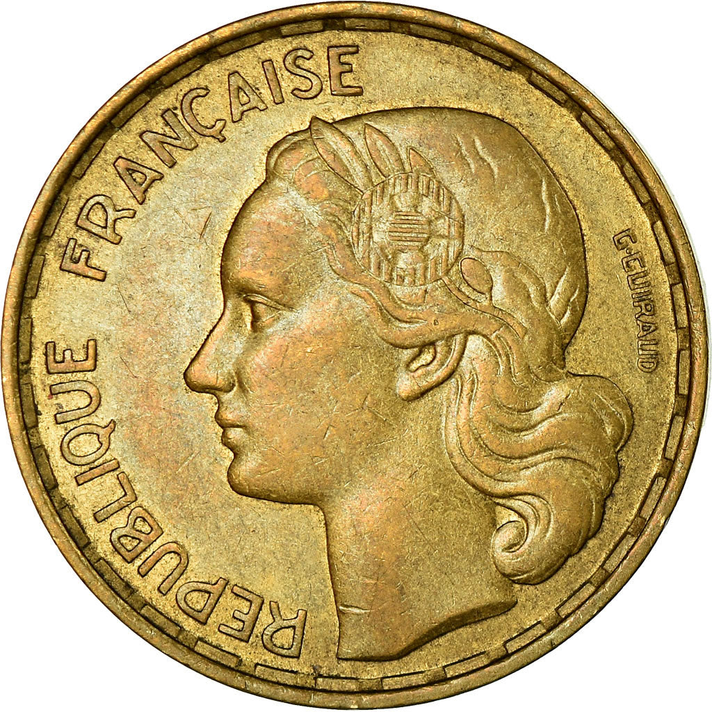 Coin, France, Guiraud, 50 Francs, 1953, Paris,AU(55-58),Aluminum-Bronze,KM 918.1