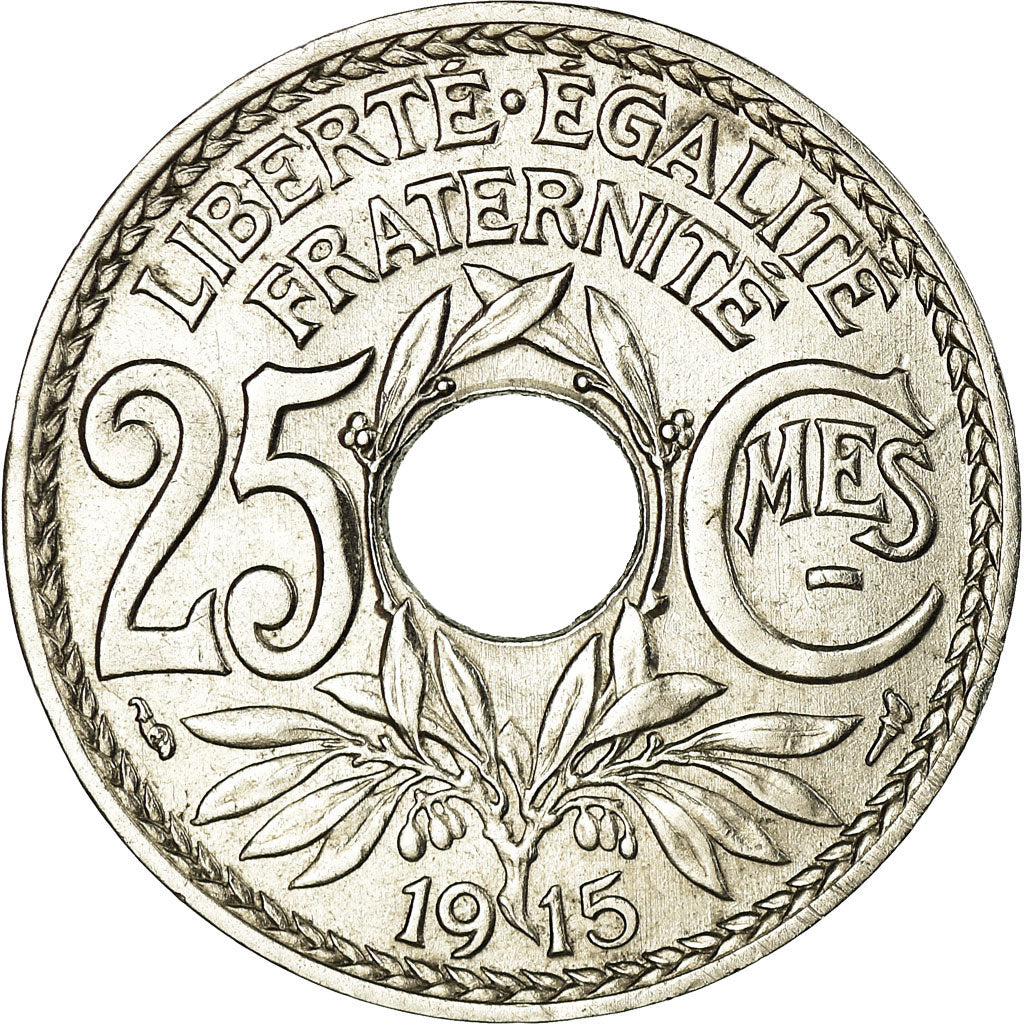 Coin, France, Lindauer, 25 Centimes, 1915, AU(55-58), Nickel, KM:867