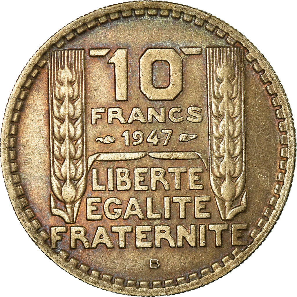 Moneta, Francia, Turin, 10 Francs, 1947, Beaumont - Le Roger, BB, Rame-nichel