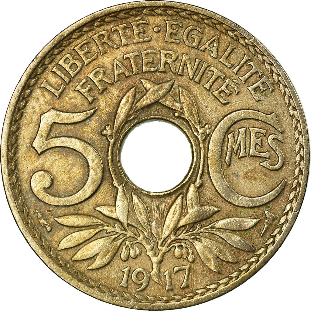 Coin, France, Lindauer, 5 Centimes, 1917, EF(40-45), Copper-nickel, KM:865