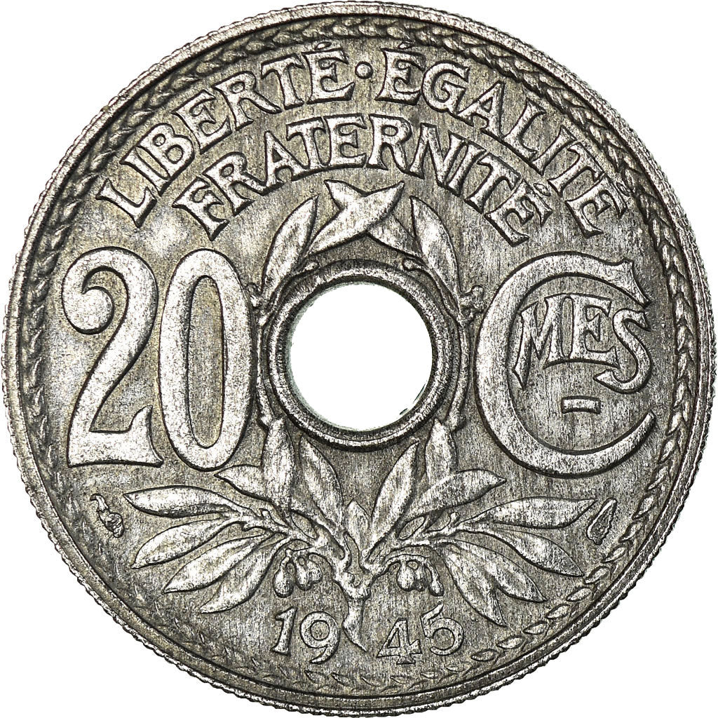Münze, Frankreich, Lindauer, 20 Centimes, 1945, SS, Zinc, KM:907.1, Gadoury:324