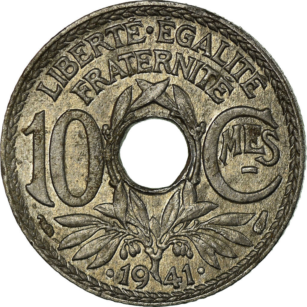 Munten, Frankrijk, 10 Centimes, 1941, ZF+, Zinc, KM:897, Gadoury:288c