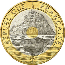 Munten, Frankrijk, Mont Saint Michel, 20 Francs, 1992, BE, FDC, Tri-Metallic