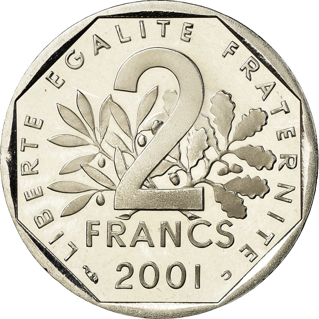 Monnaie, France, Semeuse, 2 Francs, 2001, BE, FDC, Nickel, Gadoury:547b