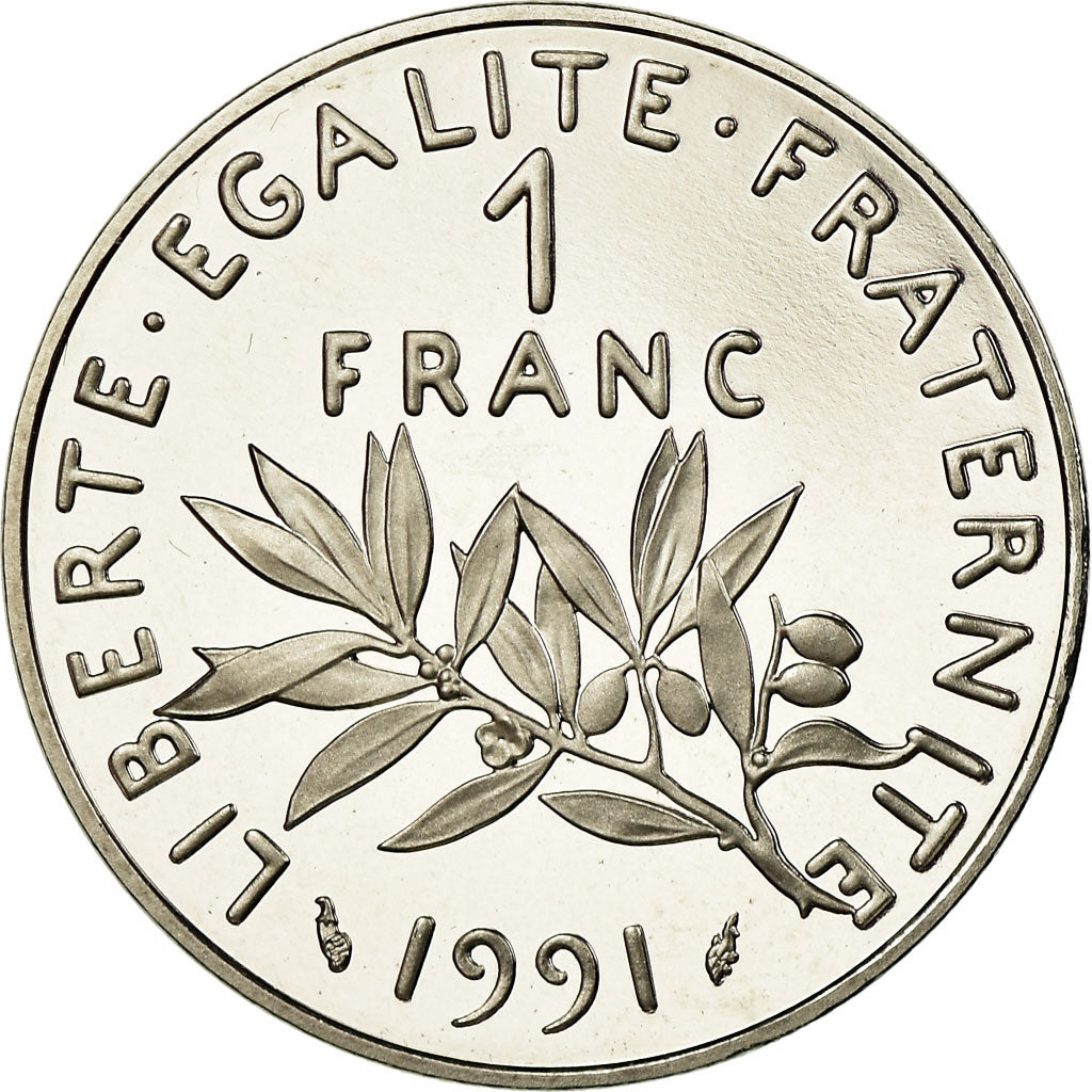 Coin, France, Semeuse, Franc, 1991, BE, MS(65-70), Nickel, KM:925.2