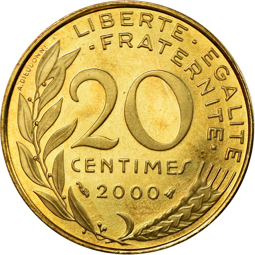 Coin, France, Marianne, 20 Centimes, 2000, Paris, BE, MS(65-70), KM 930