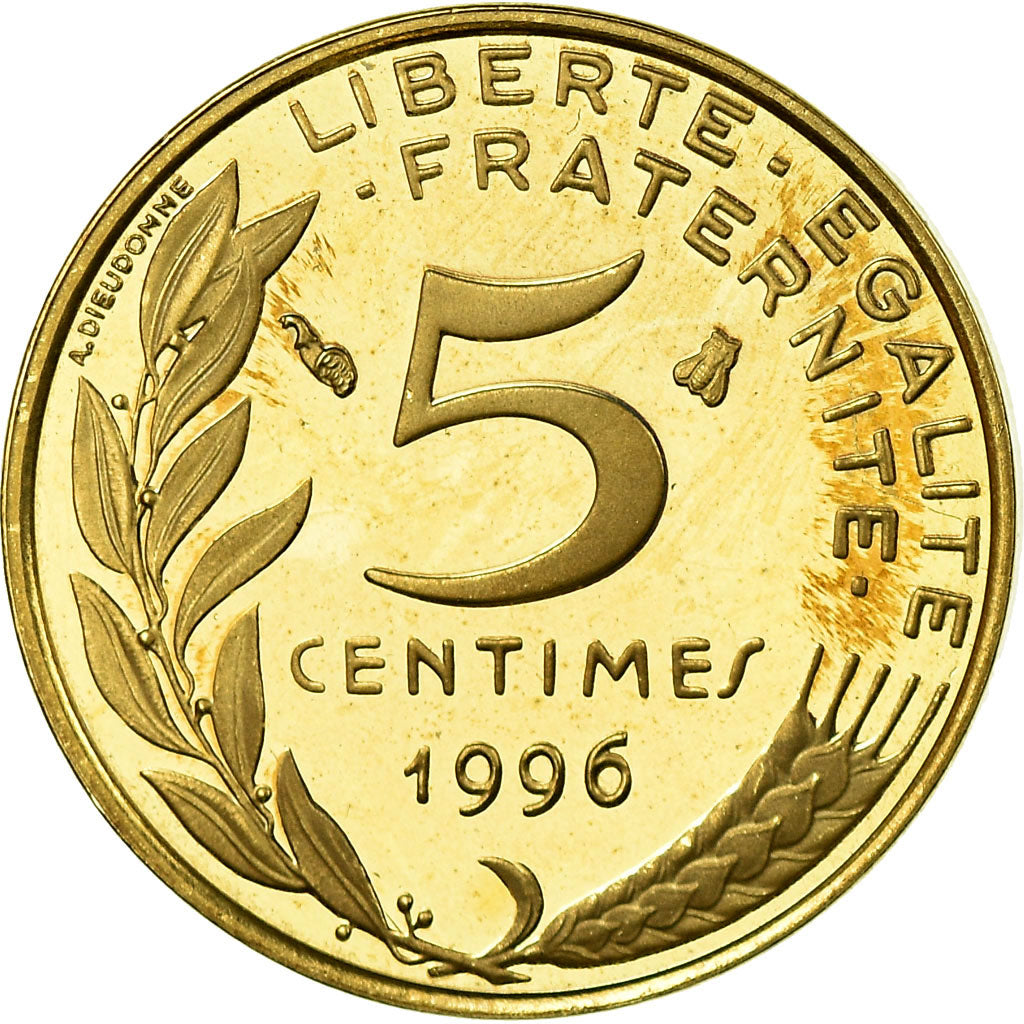Coin, France, Marianne, 5 Centimes, 1996, Paris, BE, MS(65-70), Aluminum-Bronze