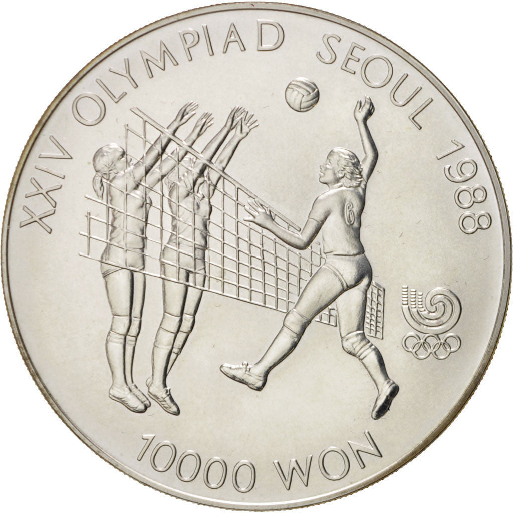Munten, KOREA - ZUID, 10000 Won, 1987, UNC-, Zilver, KM:63